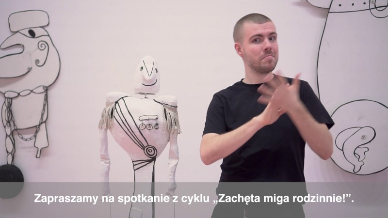 „Zachęta miga rodzinnie!”. Oprowadzanie i warsztaty na wystawie „Lalki: teatr, film, polityka”