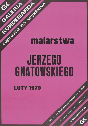 Grafika do wystawy Jerzy Gnatowski                                                                                                                                                                                                                                    