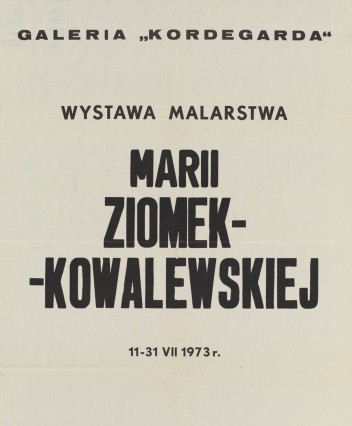 Grafika do wystawy Maria Ziomek-Kowalewska                                                                                                                                                                                                                  