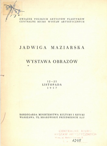 Grafika do wystawy Jadwiga Maziarska