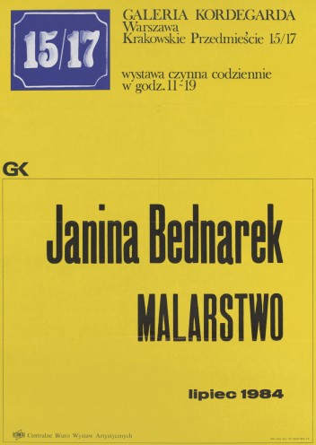 Grafika do wystawy Janina Bednarek, malarstwo                                                                                                                                                                                                                                     