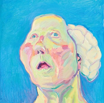 Grafika do wystawy Maria Lassnig