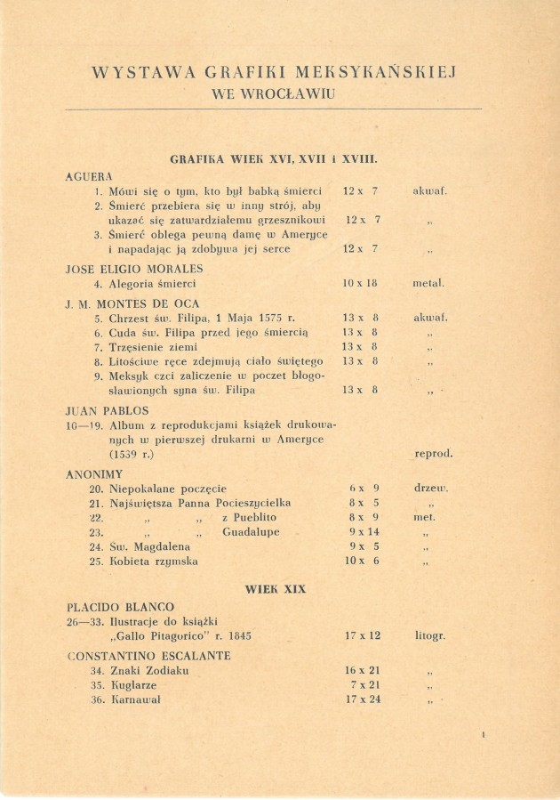 Grafika obiektu: Wystawa grafiki meksykańskiej we Wrocławiu 1955