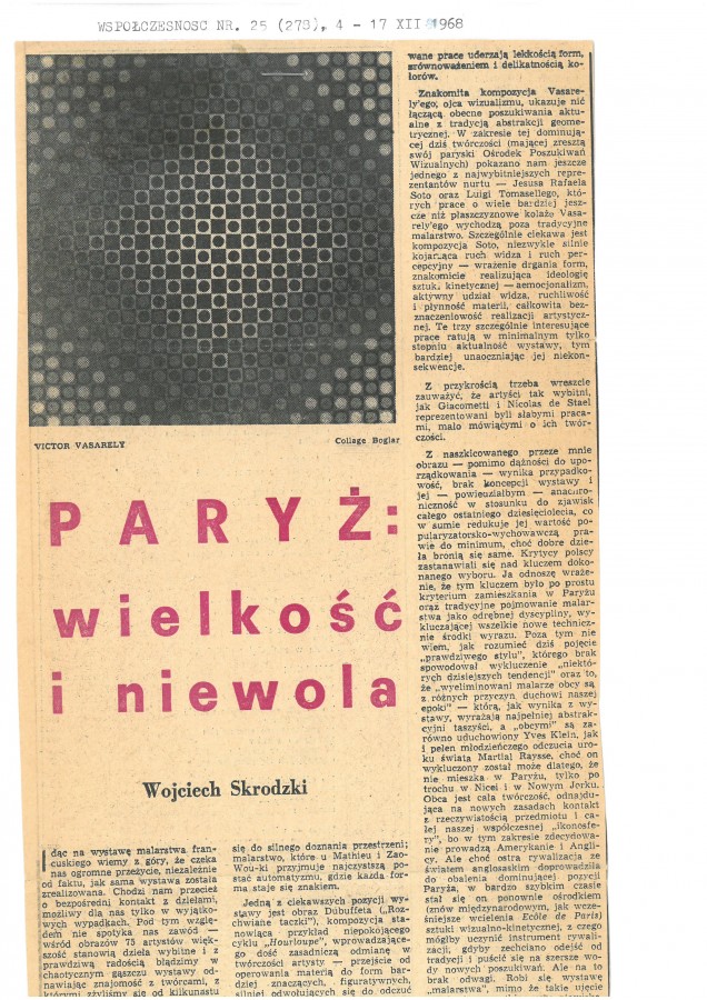 Grafika obiektu: Wystawa współczesnego malarstwa francuskiego `68