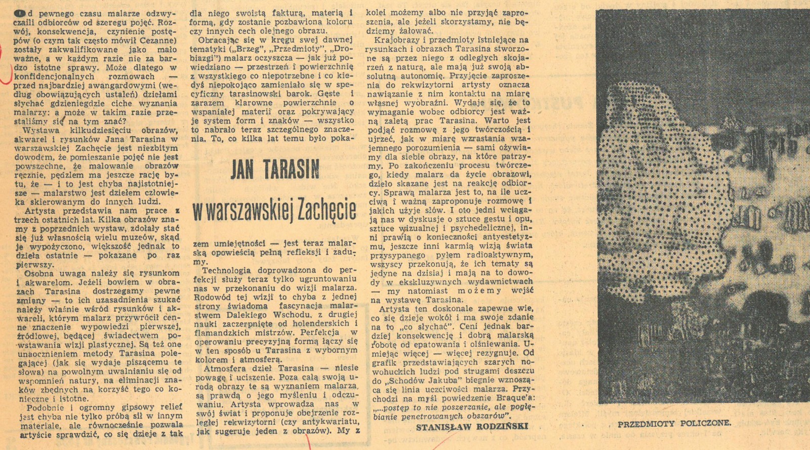 Grafika obiektu: Jan Tarasin. Malarstwo, rysunek