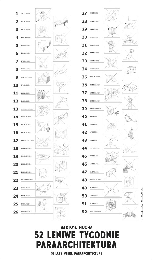 Grafika obiektu: Bartosz Mucha. 52 leniwe tygodnie Paraarchitektura