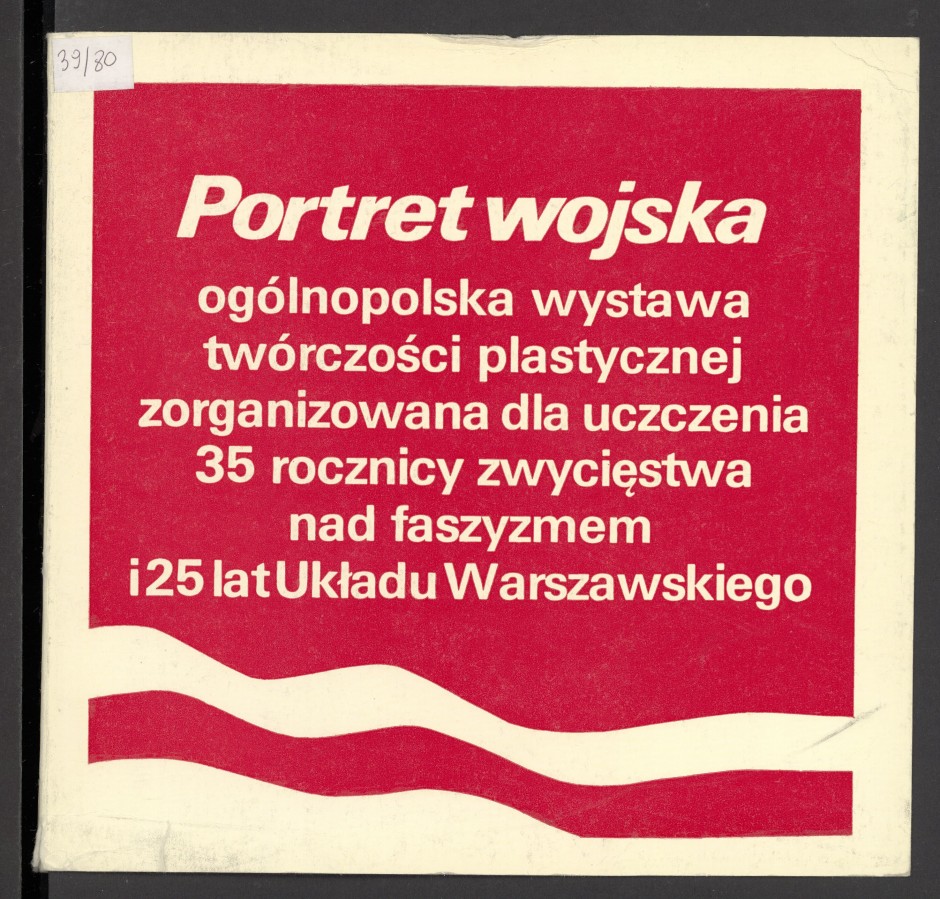 Biała okładka, na niej kwadratowe, czerwone pole z tytułem białymi literami. U dołu pole kończy się biało-czerwoną, falującą wstęgą. Wewnątrz dwa teksty i spisy autorów, prac oraz  czarno-białe ilustracje z podziałem na: malarstwo, rzeźbę, grafikę, medale 