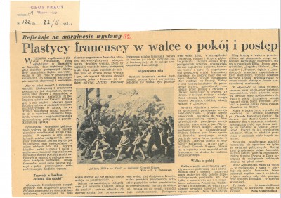 Grafika obiektu: Wystawa współczesnej plastyki francuskiej