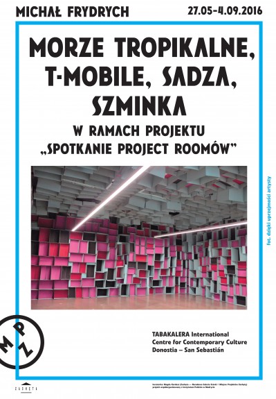 Grafika obiektu: Michał Frydrych. Morze tropikalne, T-mobile, sadza, szminka