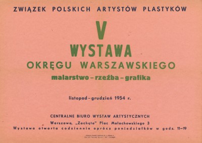 Grafika obiektu: V Wystawa Okręgu Warszawskiego ZPAP      