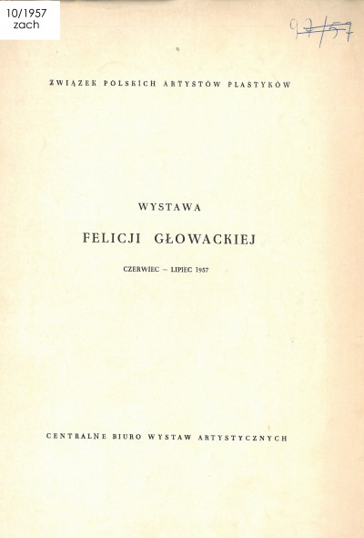 Grafika obiektu: Wystawa Felicji Głowackiej