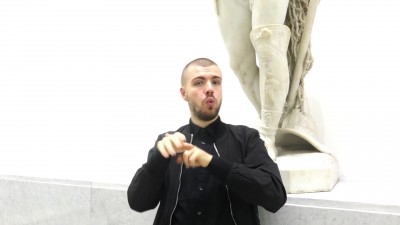 Grafika obiektu: Zaproszenie w PJM na spektakl i film „Bunt Głuchych” Bogny Burskiej oraz dyskusji w ramach „Zachęta Miga!”