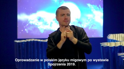 Grafika obiektu: Zachęta Miga! na wystawie „Spojrzenia 2019”.