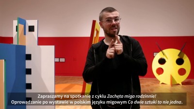 Grafika obiektu: Zachęta miga rodzinnie! na wystawie „Co dwie sztuki to nie jedna”