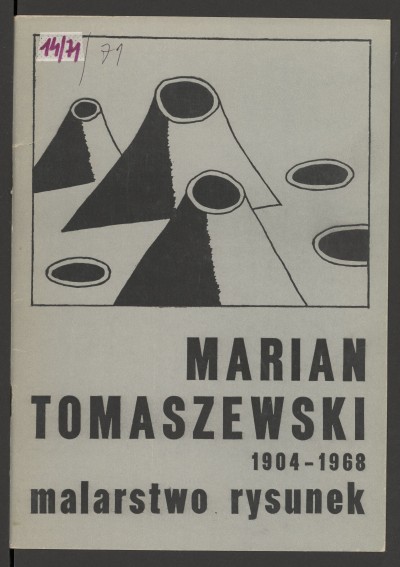 Jasnoszara okładka z grafiką u góry i nazwiskiem oraz tytułem pracy u dołu. Grafika przedstawia trzy uproszczone stożki z otworami u góry oraz obok nich trzy otwory w niedookreślonej powierzchni.  Wewnątrz tekst, biogram i kalendarium twórczości, bibliogra