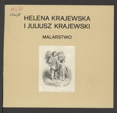 Beżowa okładka z reprodukcją rysunku: na białym tle naszkicowane szarą kreską postacie - kobiety niosącej na plecach gałęzie lub siano oraz dziewczynki podtrzymującej nad głową kosz. Powyżej, czarnym drukiem tytuł wystawy. Wewnątrz teksty, w tym Juliusza K