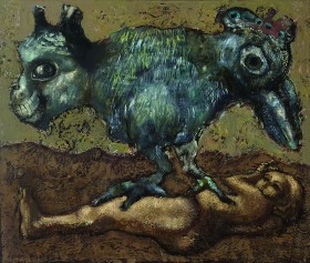 Zdjęcie pracy Jan Lebenstein, Untiteled, 1963, oil on canvas, Bogdan Jakubowski collection, Paris, photo Piotr Ligier