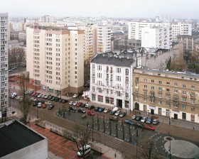 Zdjęcie pracy Small Ghetto, border strip, Large Ghetto. View from 11 Chłodna Street towards the north-west — 14 April 2012, from the series Other City