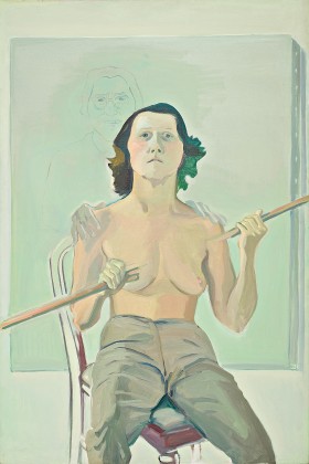 Zdjęcie pracy Maria Lassnig, Selbstporträt mit Stab (Self-portrait with Staff), 1971 © Maria Lassnig Foundation